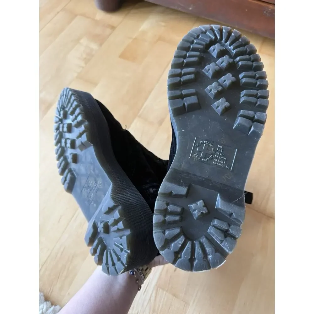 Dr Martens Jadon 8-Eye Side Zip Velvet Platform Combat Boots- Black Velvet 41 - Picture 4 of 6